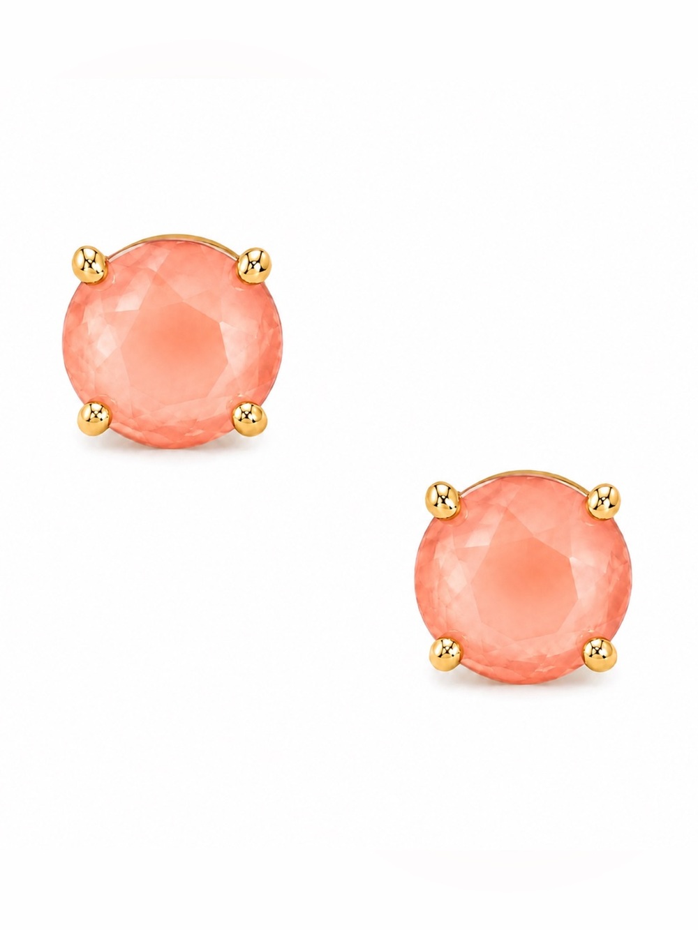 Kate Spade Peach Crystal Gold-Tone Stud Earrings